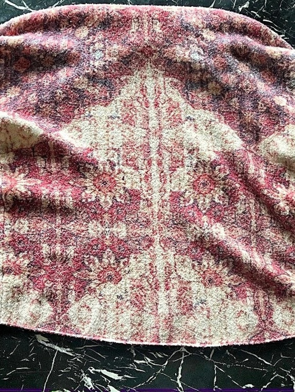 Anthropologee Patterned Wool Sweater in Pink & Cream Like New
